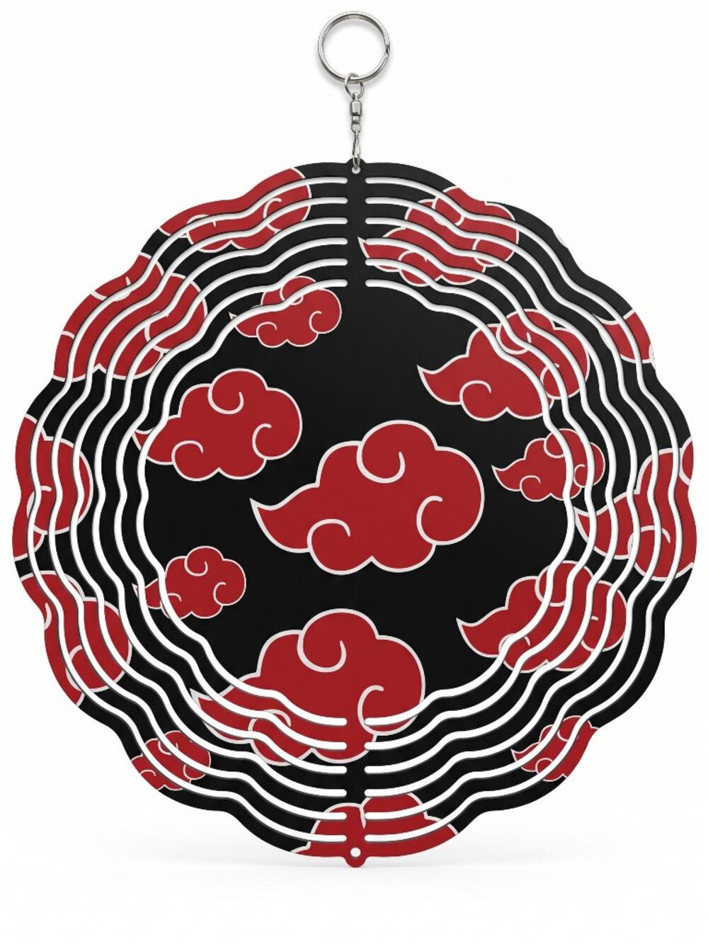 10" Akatsuki Cloud Kinetic Wind Spinner - Anime Metal Hanging Yard Decor